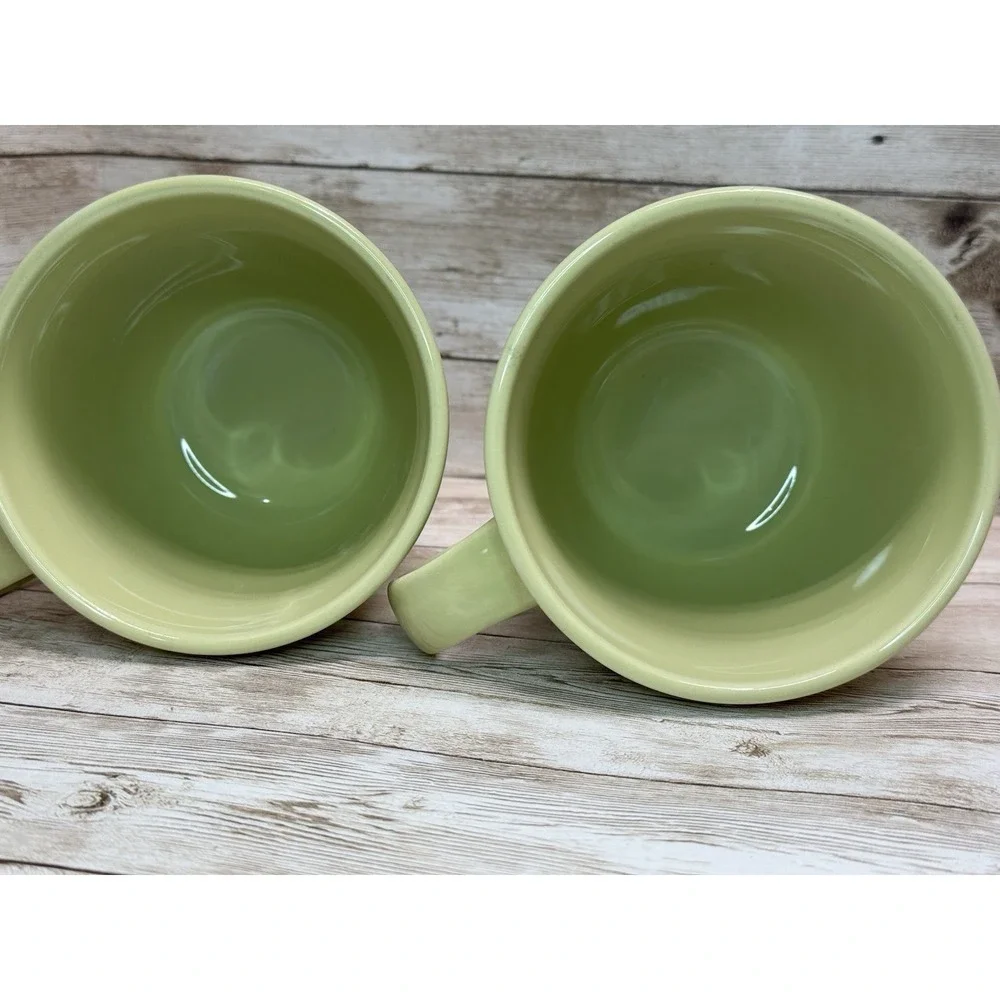 Crate & Barrel Sage Green Mugs Set of 2 – Designed by Barbara Eigen VTG Portugal